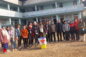 एसपीएम  कलेज गैँडाकोटका विद्यार्थीहरुद्धारा कलेजको सरसफाई