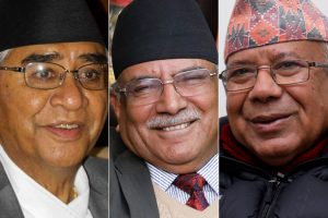 देउवा, प्रचण्ड र माधव नेपालबीच भेटवार्ता