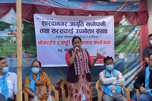 मेयर रेनु दाहालद्धारा ओभरहेड ट्याङ्की शिलान्यास