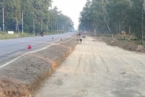 नारायणगढ–बुटवल सडकखण्ड : धमाधम विजुलीकाे पोल हटाईँदै