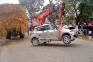 बुटवलमा रोकिराखेको ट्रकमा कार ठोक्किंदा ३ को मृत्यु
