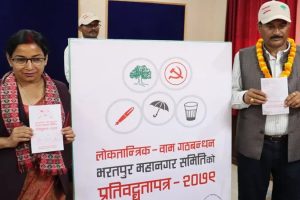 गठबन्धनले सार्वजनिक गर्‍यो भरतपुरको २२ बुँदे प्रतिवद्धतापत्र 