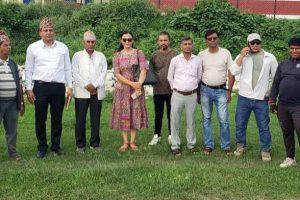 गैँडाकोटमा निर्माणाधीन खेलकुदका भौतिक पूर्वाधारको अवलोकन