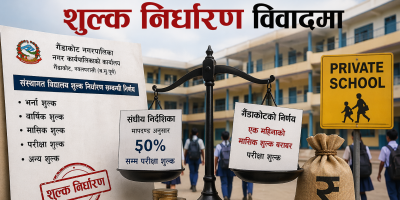 गैँडाकोटमा कार्यान्वयनमा आएन संस्थागत विद्यालयको शुल्क निर्धारण मापदण्ड निर्देशिका