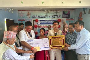 सरस्वती निकेतनमा उत्सव, SEE उत्कृष्ट विद्यार्थीलाई नगदसहित सम्मान