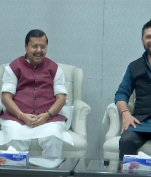 रवि लामिछानेको दिल्लीमा भव्य स्वागत, भाजपा नेताहरूसँग राजनीतिक भेटघाट सुरु