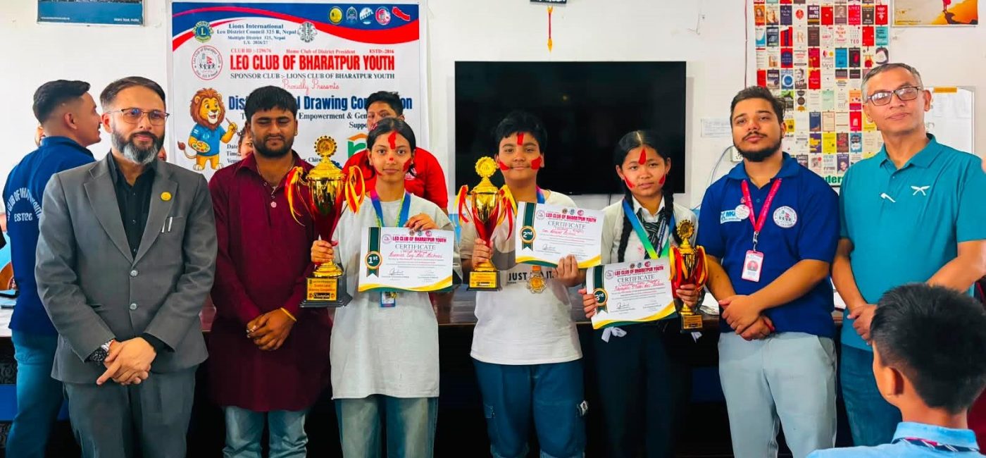 भरतपुरमा जिल्लास्तरीय चित्रकला प्रतियोगिता सम्पन्न: सनराइजकी काव्या आचार्य प्रथम