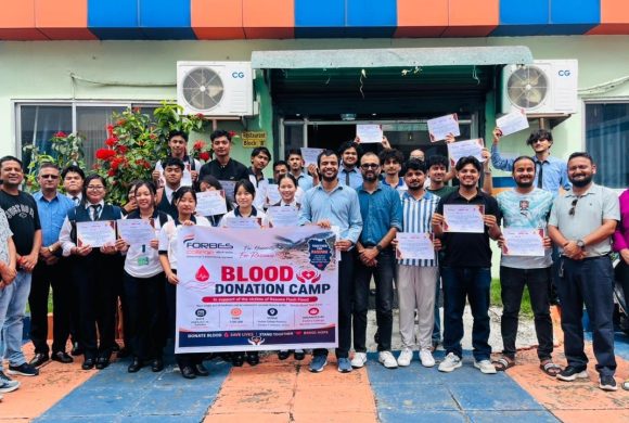 रसुवाका बाढीपीडितको सहयोगार्थ फोर्ब्स कलेजमा रक्तदान सम्पन्न